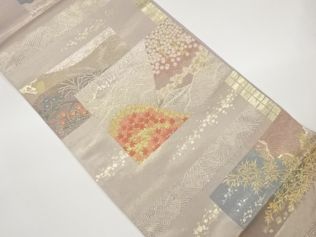 JAPANESE KIMONO / FUKURO OBI / JURAKU / WOVEN FLOWER / ARTIST WORK 